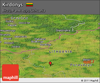 Satellite Panoramic Map of Kirdonys