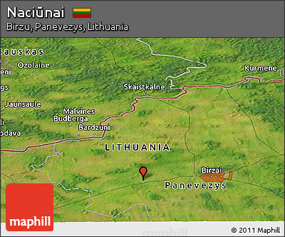 Satellite Panoramic Map of Naciūnai