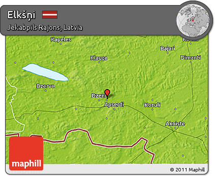 Physical 3D Map of Elkšņi