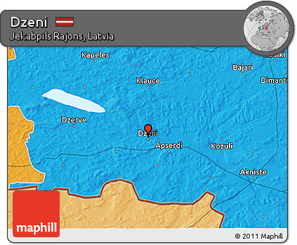 Political 3D Map of Dzeni