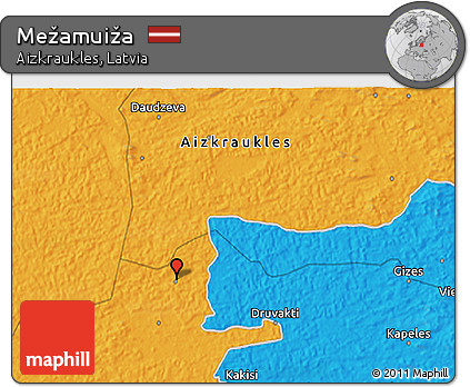 Political 3D Map of Mežamuiža