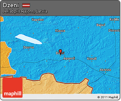 Political 3D Map of Dzeni