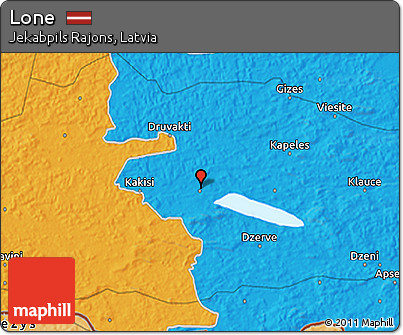 Political 3D Map of Lone