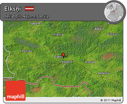 Satellite 3D Map of Elkšņi
