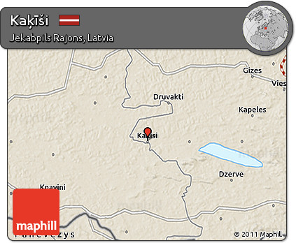Shaded Relief 3D Map of Kaķīši