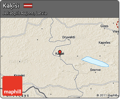 Shaded Relief 3D Map of Kaķīši