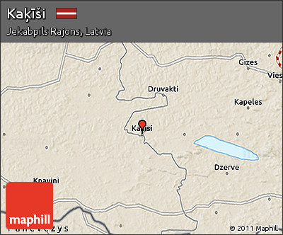 Shaded Relief 3D Map of Kaķīši