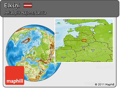 Physical Location Map of Elkšņi