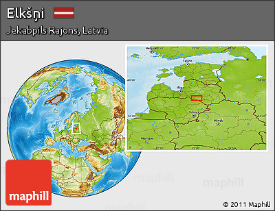 Physical Location Map of Elkšņi