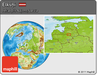 Physical Location Map of Elkšņi