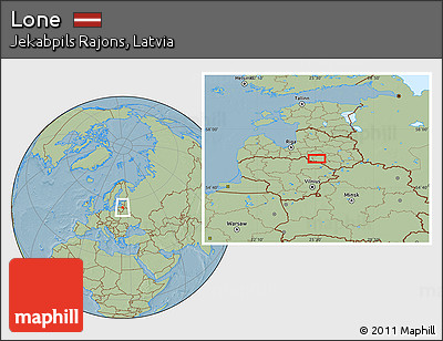 Savanna Style Location Map of Lone, hill shading
