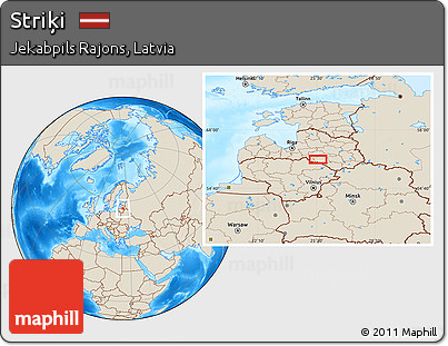 Shaded Relief Location Map of Striķi