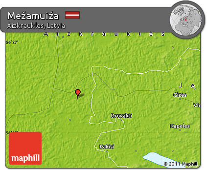 Physical Map of Mežamuiža