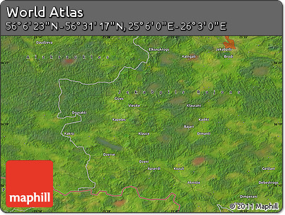 Satellite Map of the Area around 56° 18' 50" N, 25° 34' 30" E