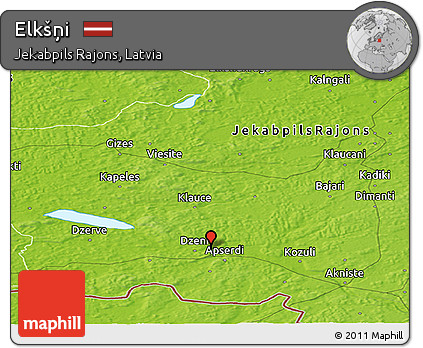 Physical Panoramic Map of Elkšņi