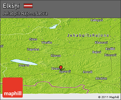 Physical Panoramic Map of Elkšņi