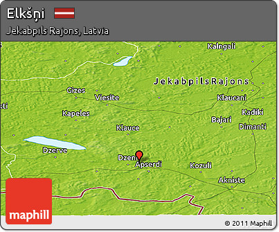 Physical Panoramic Map of Elkšņi