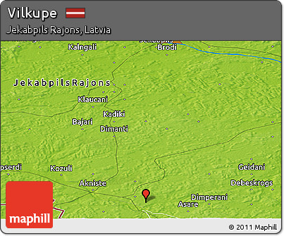 Physical Panoramic Map of Vilkupe