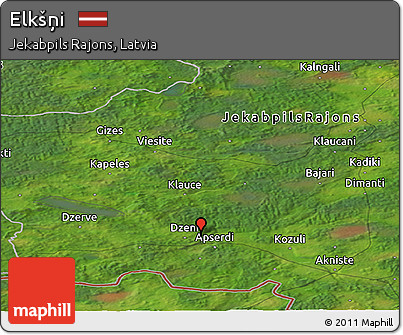 Satellite Panoramic Map of Elkšņi