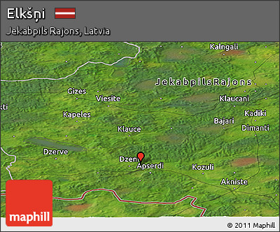Satellite Panoramic Map of Elkšņi