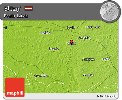 Physical 3D Map of Blūzņi