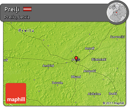 Physical 3D Map of Preiļi