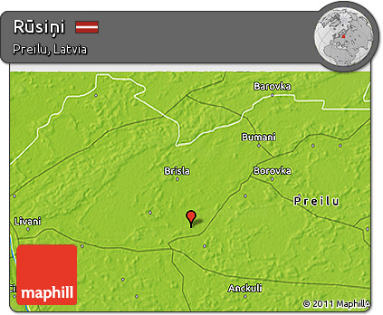 Physical 3D Map of Rūsiņi