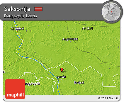 Physical 3D Map of Saksonija