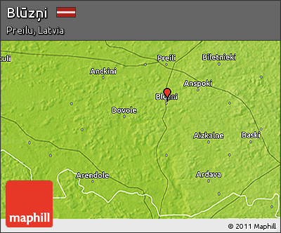 Physical 3D Map of Blūzņi