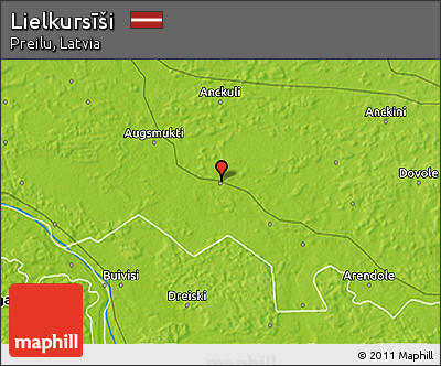 Physical 3D Map of Lielkursīši