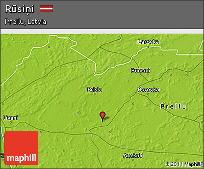 Physical 3D Map of Rūsiņi