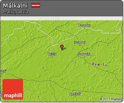 Physical 3D Map of Mālkalni