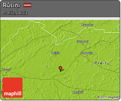 Physical 3D Map of Rūsiņi