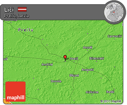 Political 3D Map of Liči