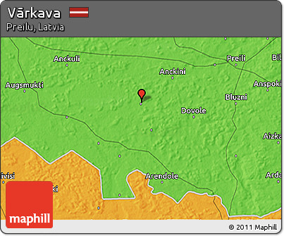 Political 3D Map of Vārkava