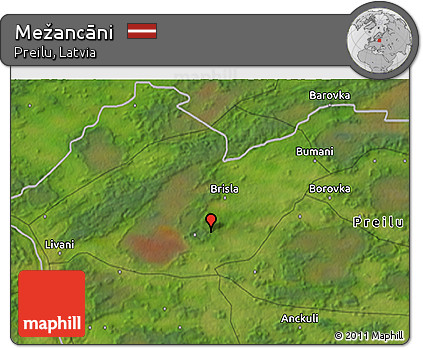 Satellite 3D Map of Mežancāni