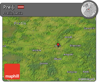 Satellite 3D Map of Preiļi