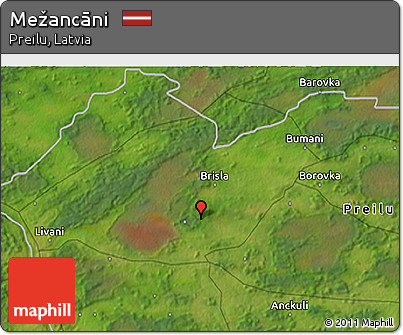 Satellite 3D Map of Mežancāni