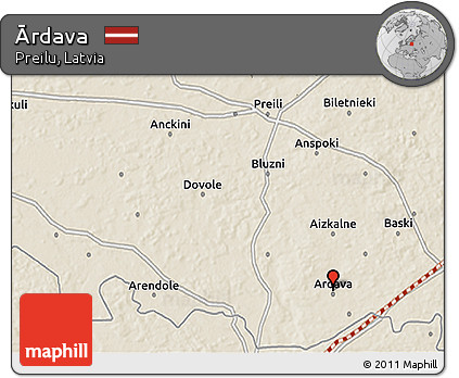 Shaded Relief 3D Map of Ārdava