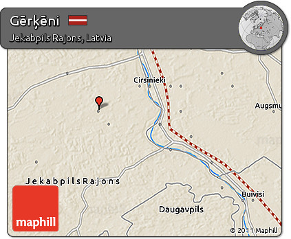 Shaded Relief 3D Map of Gērķēni