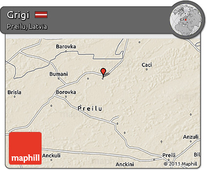 Shaded Relief 3D Map of Grigi