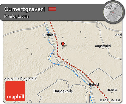 Shaded Relief 3D Map of Gumertgrāveri