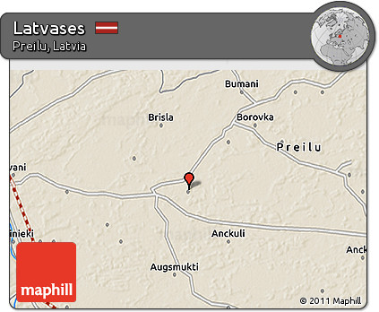 Shaded Relief 3D Map of Latvases