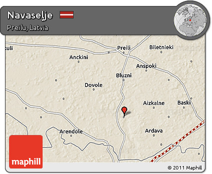 Shaded Relief 3D Map of Navaseļje