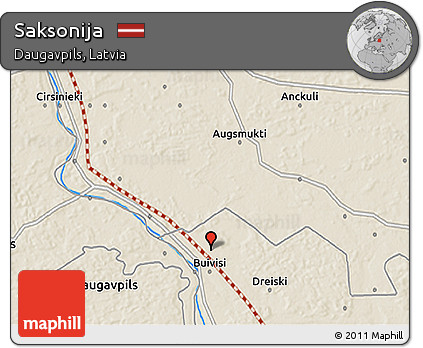 Shaded Relief 3D Map of Saksonija