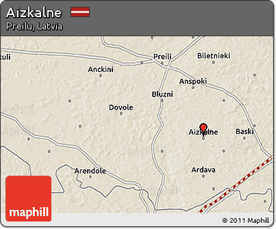 Shaded Relief 3D Map of Aizkalne