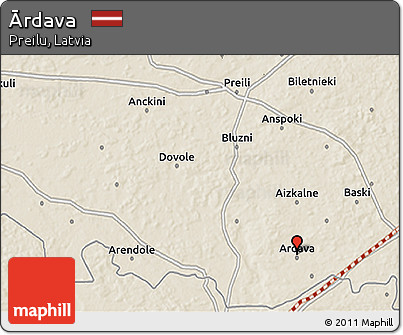 Shaded Relief 3D Map of Ārdava