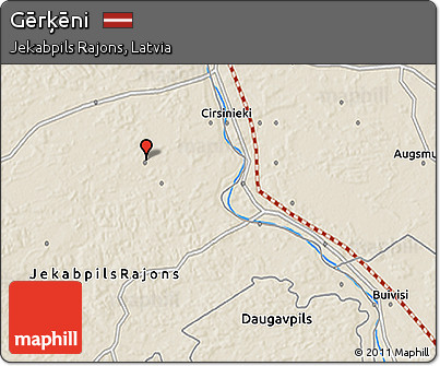 Shaded Relief 3D Map of Gērķēni