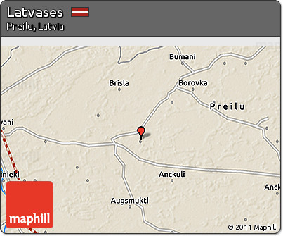 Shaded Relief 3D Map of Latvases