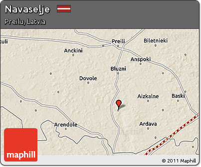 Shaded Relief 3D Map of Navaseļje
